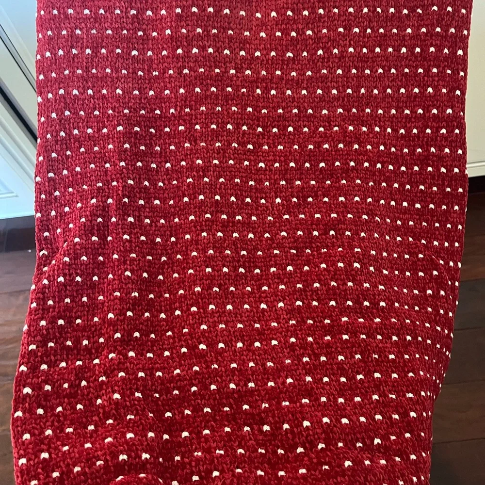 Envogue Red White Hearts Chenille Throw Blanket Valentines